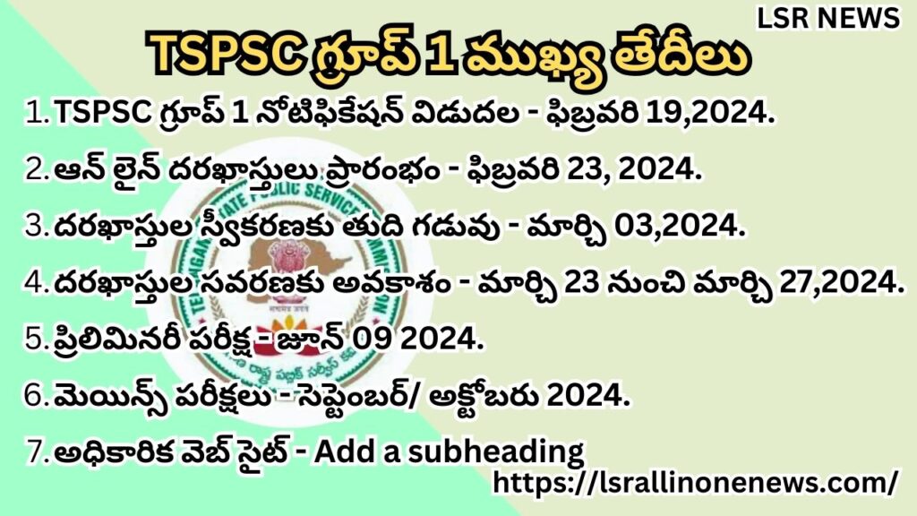 TSPSC Group 1 Prelims Exam 2024 Date Out | గ్రూప్ -1 ప్రిలిమ్స్ పరీక్ష తేదీ ఇదే..